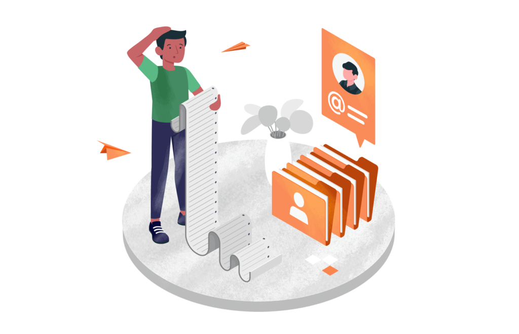 Low quality email lists illustration